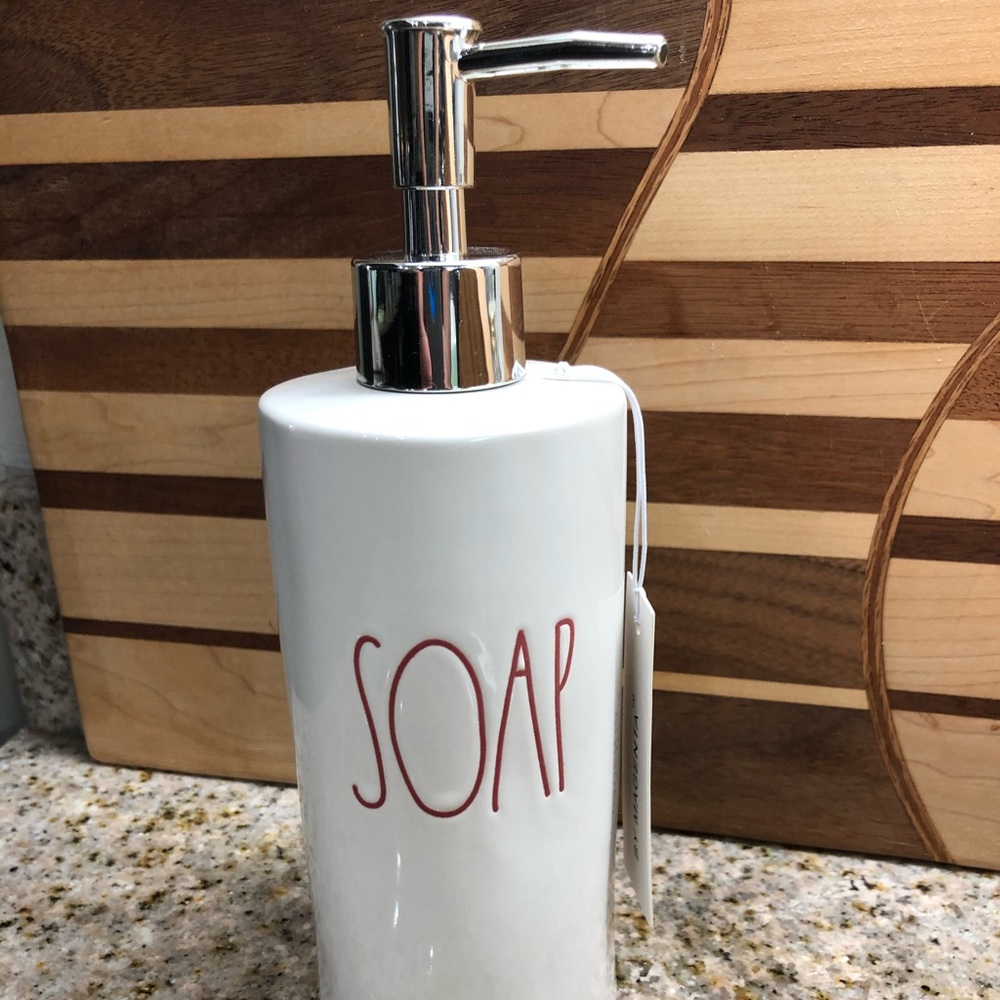 ❤️ Rae Dunn Soap Dispenser Red Letters NEW